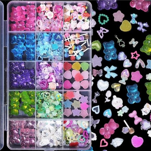 3D Bear Candy Nail Charms, Assorted Color - Picture 5 of 7